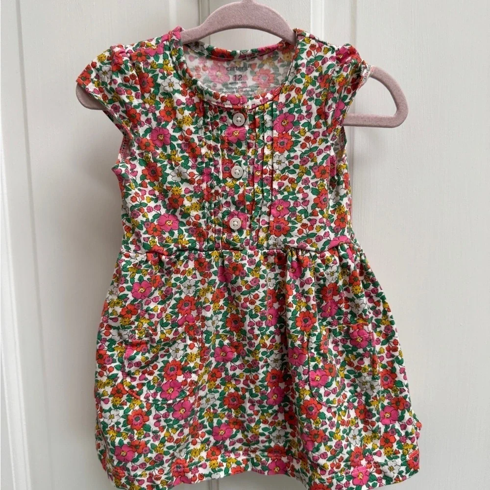 NWOT Carter’s 12M Girls Red Casual Sundress with Flutter Cap Short Sleeves